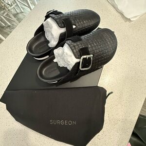 Surgeon Black Woven Mule Shoes